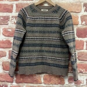 Goodthreads Sweater Mens L Multicolor 100% Lambswool Fair Isle Ski Lodge Knit